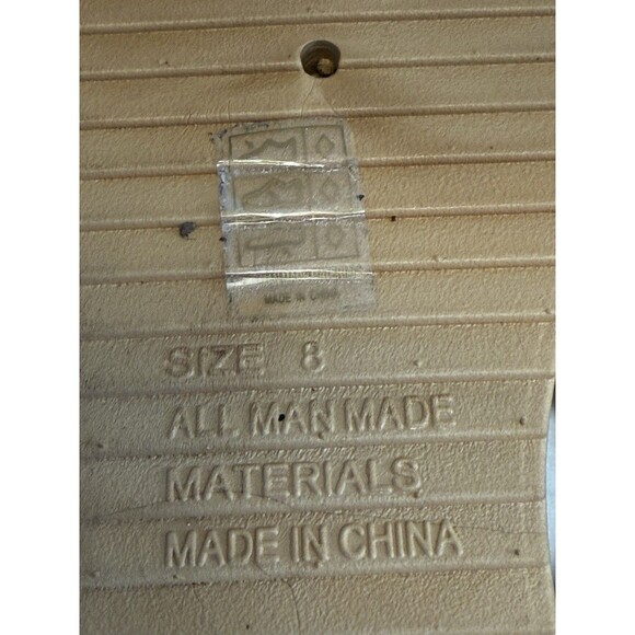 ASHLEY BLUE Crystal Western Beaded Beige Jellies Flip Flops Size 8 - Picture 6 of 11